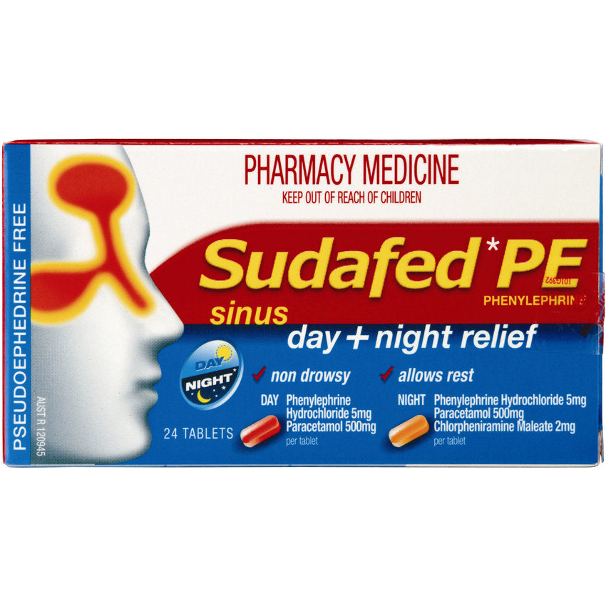 Sudafed PE Sinus Day & Night Relief 24 Tabs