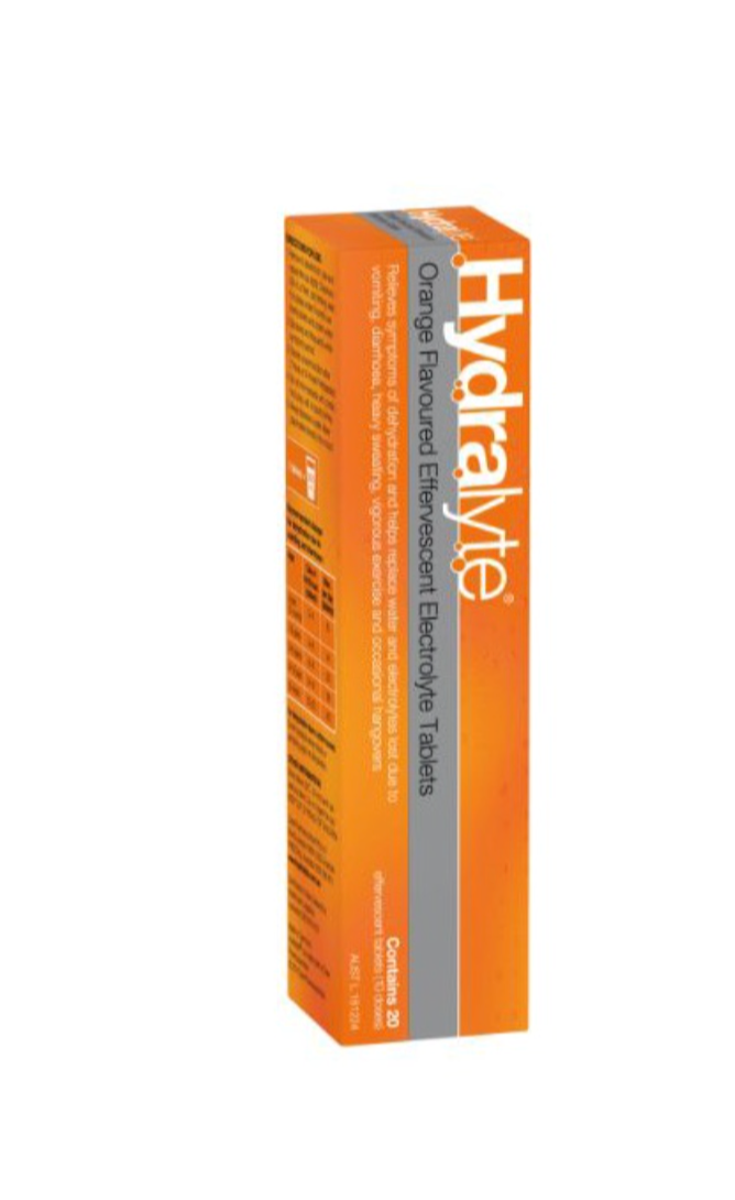 Hydralyte Orange Effervescent Electrolyte 20 Tabs