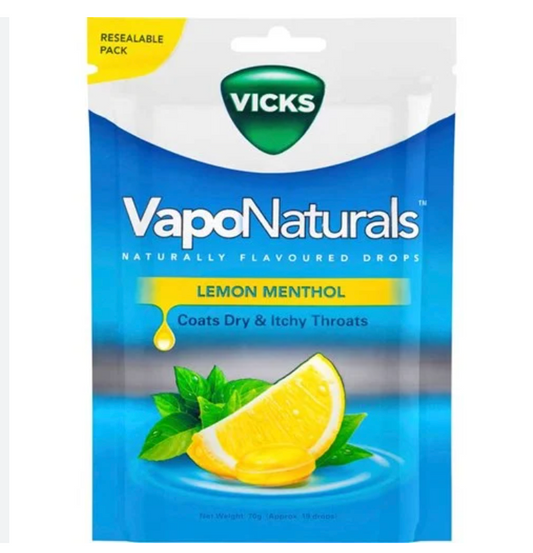 Vicks VapoNaturals Lemon Menthol Throat 19 Lozenges