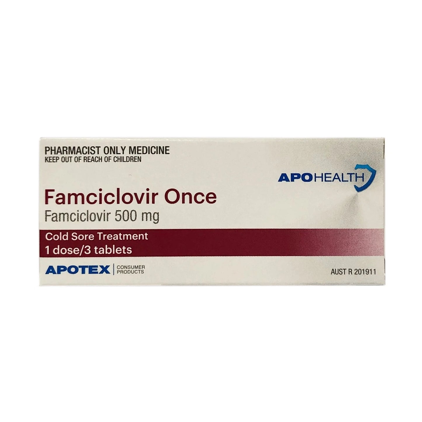 Famciclovir Once 500mg 3 Tabs 1 Dose