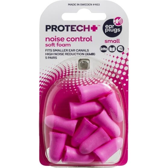 Protech+ Noise Control Soft Foam Ear Plugs Small 5 pair