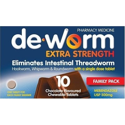De-Worm Extra Strength Chocolate Tabs 10