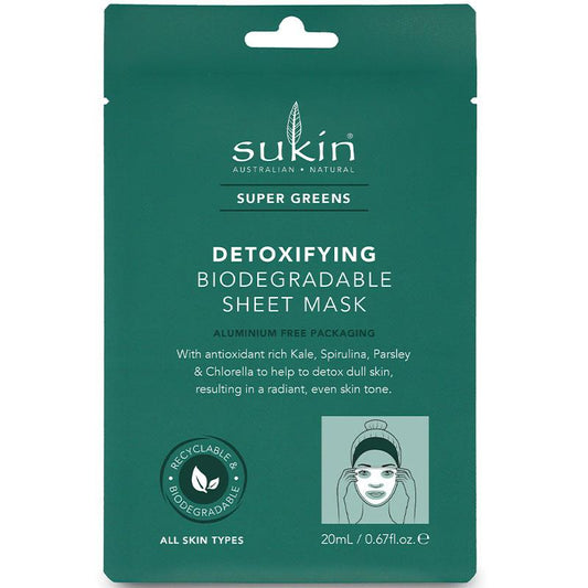 Sukin Super Greens Detoxifying Sheet Mask 25ml
