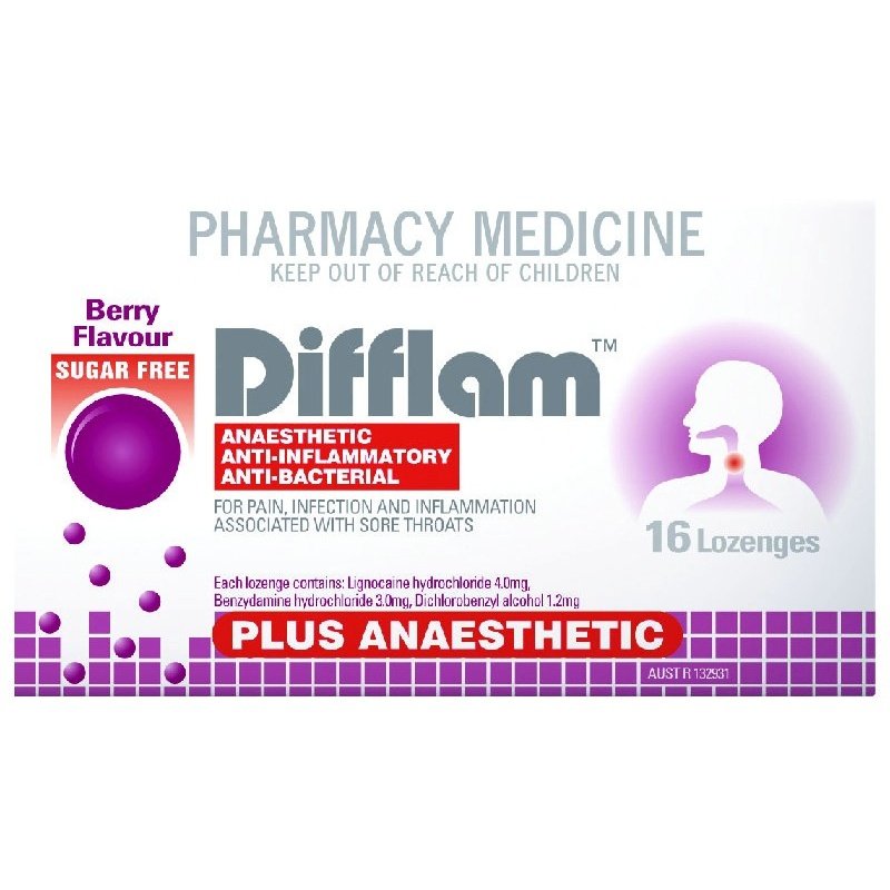 Difflam Plus Antaesthetic Berry Lozenges 16