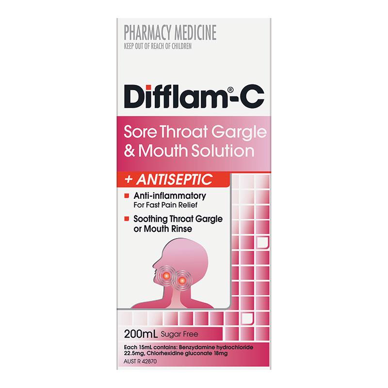 Difflam-C Anti-Inflammatory Antiseptic Solution Sugar Free 200ml