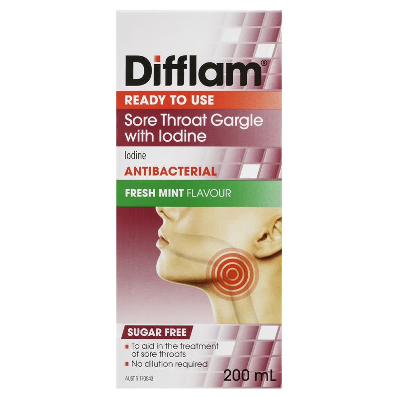 Difflam Sore Throat Gargle with Iodine 200ml