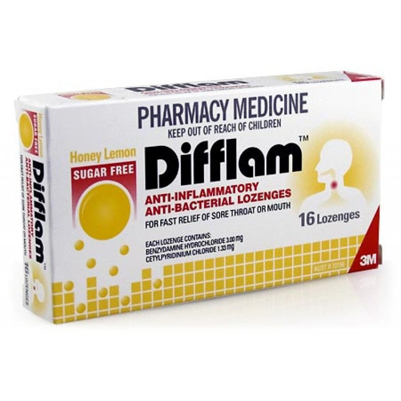 Difflam Anti-Inflammatory Anti-Bacterial Honey & Lemon Lozenges 16
