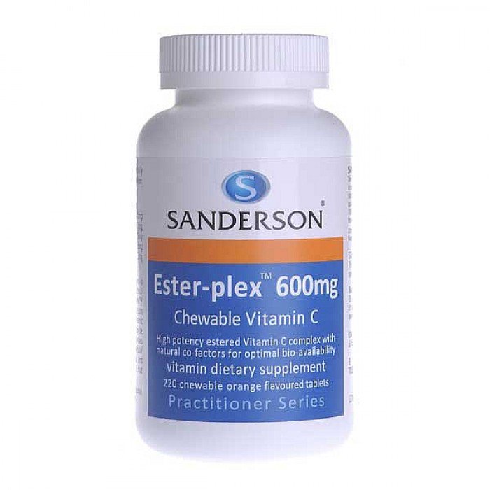 Sanderson Ester-Plex 600mg Vitamin C Orange 220 Chewable Tabs