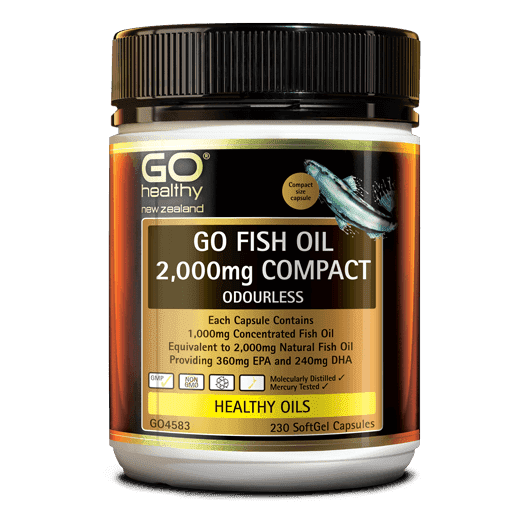 GO Healthy GO Fish OIl 2000mg Compact Odourless 230 Caps