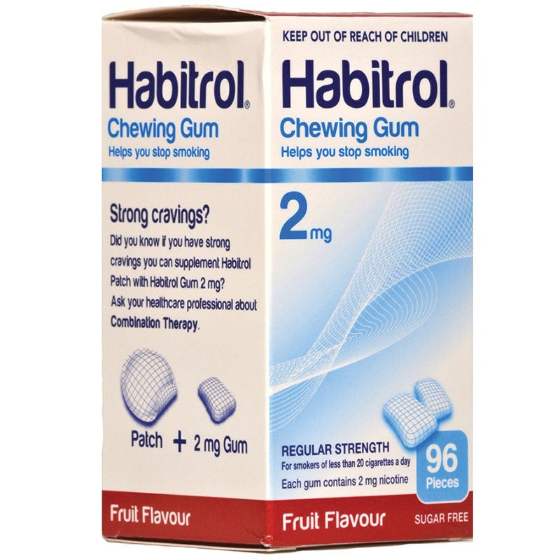 Habitrol Nicotine Gum 2mg Fruit 96
