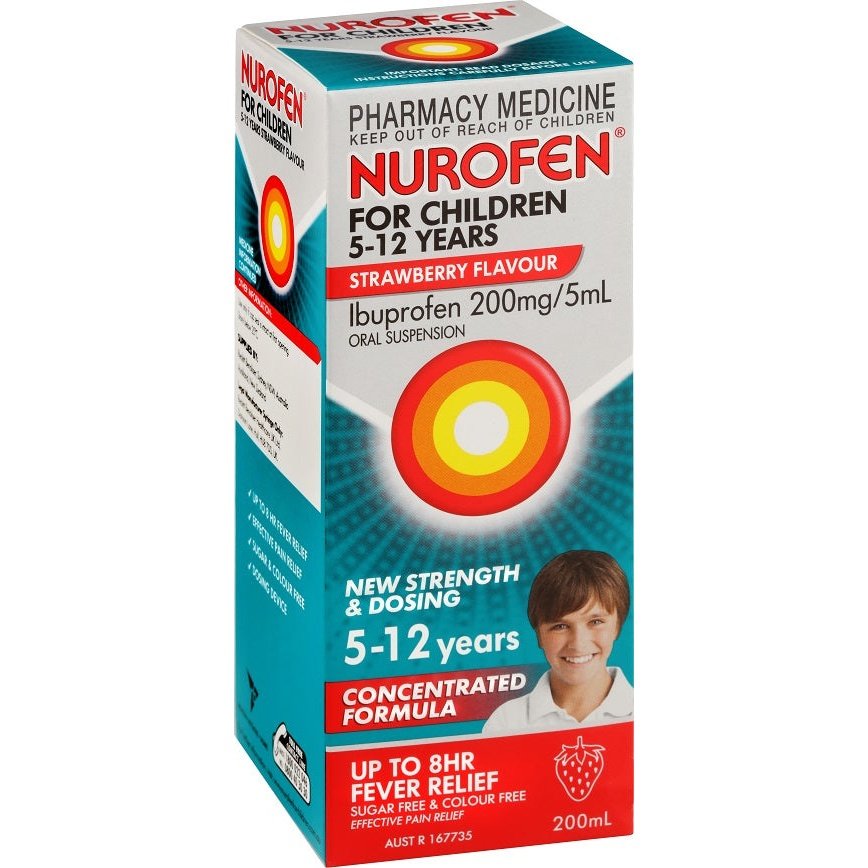 Nurofen For Children 5 – 12 Years Ibuprofen Strawberry 200ml