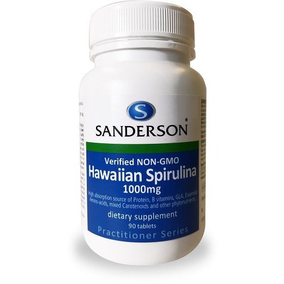 Sanderson Hawaiian Spirulina 1000mg (Non-GMO) 90 Tabs