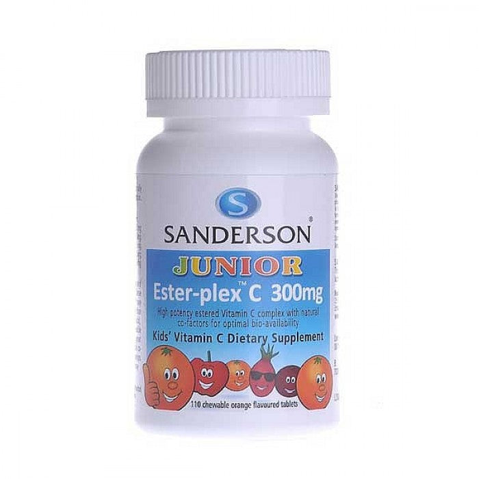 Sanderson Ester-Plex Junior Vitamin C 300mg Orange 110 Chewable Tabs