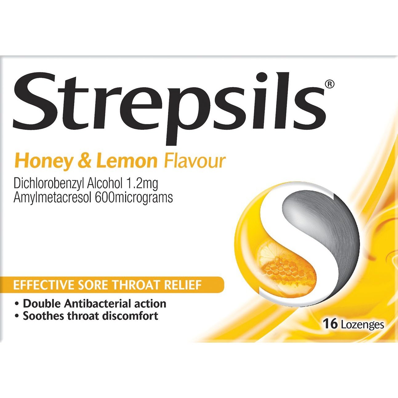 Strepsils Soothing Double Antibacterial Honey & Lemon 16 Lozenges (3 Left)