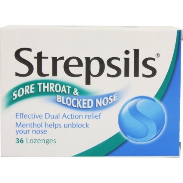 Strepsils Sore Throat & Blocked Nose 36 Lozenges