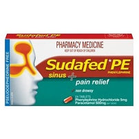 Sudafed PE Sinus & Pain Relief 20 Tabs