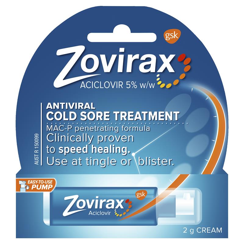 Zovirax Cold Sore Cream 2g Pump