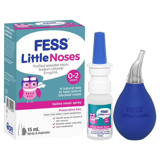 Fess Little Noses Saline Nasal Spray 15ml (Includes Aspirator)