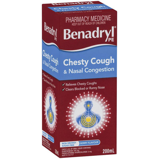 Benadryl PE Chesty Cough & Nasal Decongestant 200ml