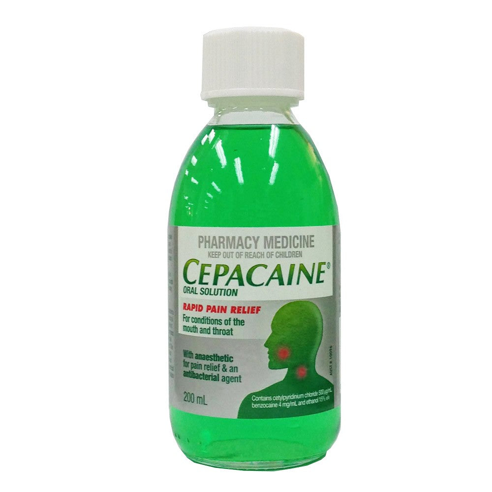 Cepacaine Oral Solution Rapid Pain Relief 200ml