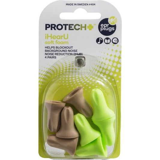 Protech+ iHearU Soft Foam Ear Plugs 4 pair