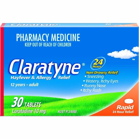 Claratyne 10mg Hayfever & Allergy Relief 30 Tabs