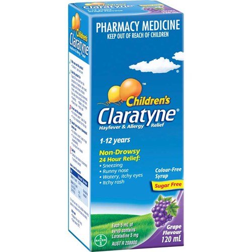 Claratyne Childrens Hayfever & Allergy Relief Syrup Grape 120ml