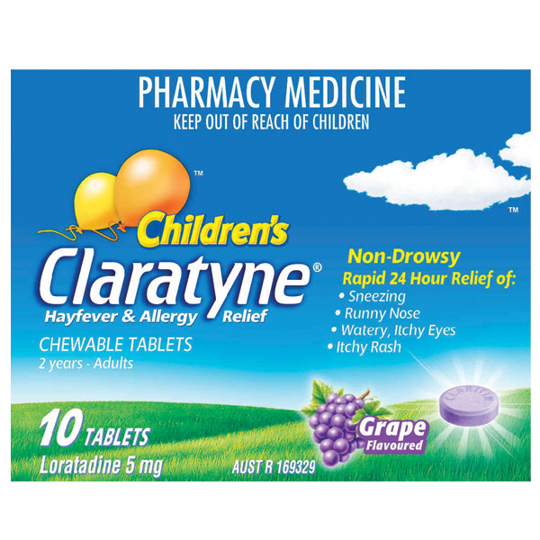 Claratyne Children's Hayfever & Allergy Relief Grape 10 Chewable Tabs