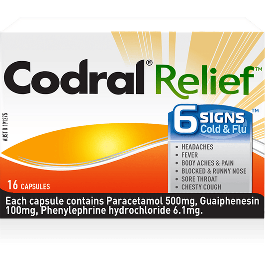 Codral Relief 6 Signs Cold & Flu 16 Caps