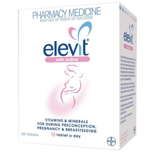 Elevit Components elevit with Iodine Pregnancy Support 100 Tabs | Eclipse Pharmacy