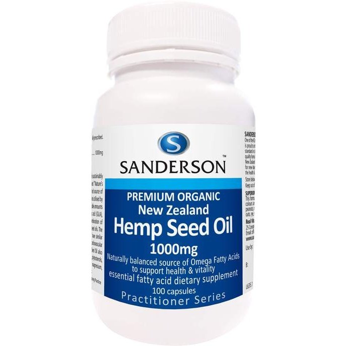 Sanderson Premium Organic NZ Hemp Seed Oil 1000mg 100 Caps
