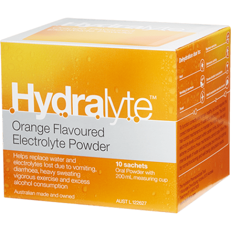 Hydralyte Orange Flavour Electrolyte Powder 10 Sachets