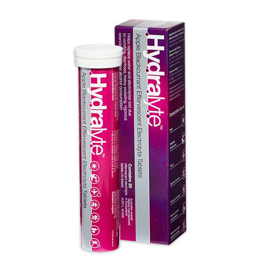 Hydralyte Apple & Blackcurrant Effervescent Electrolyte 20 Tabs