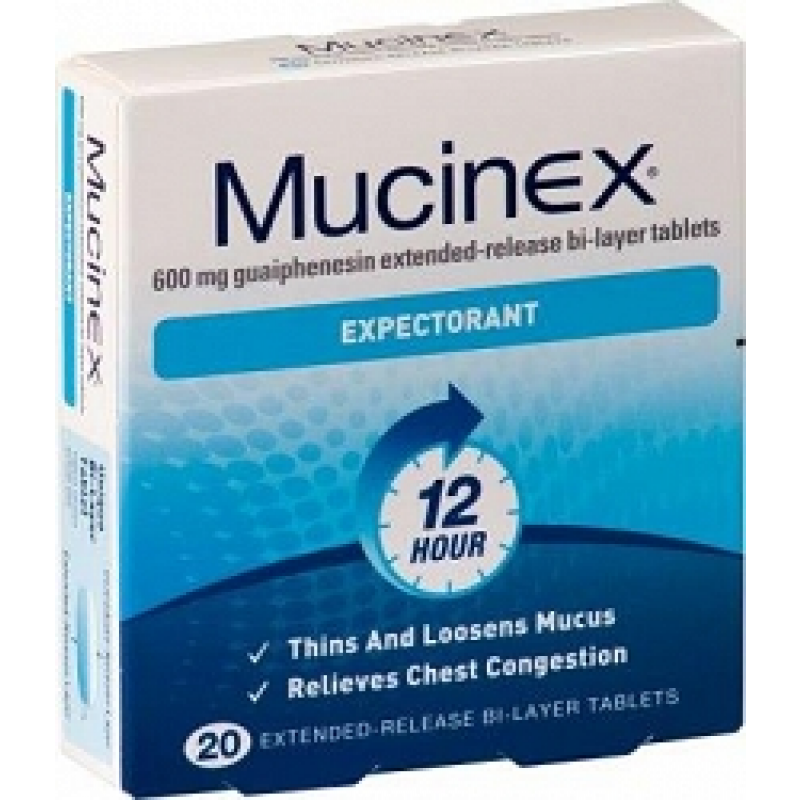 Mucinex Expectorant Extended Release Bi-layer 20 Tabs