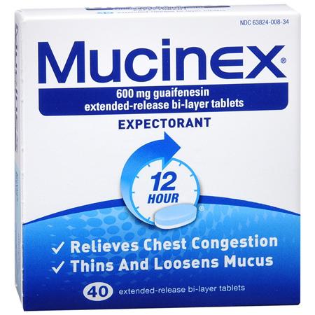 Mucinex Expectorant Extended Release Bi-layer 40 Tabs