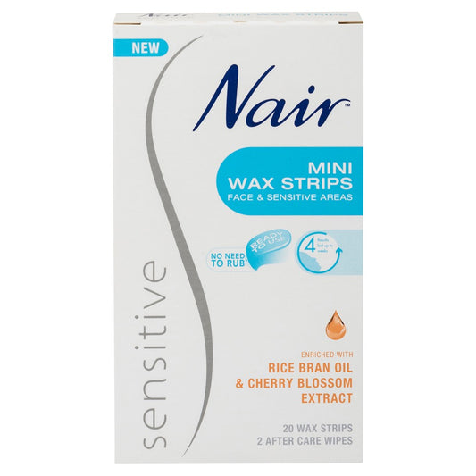 Nair Sensitive Wax Strips Mini 20