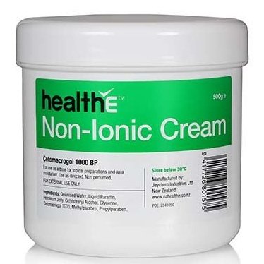 healthE Non-Ionic Cream (Cetomacrogol 1000 BP) 500g Tub (LIMIT 4)