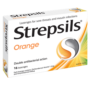 Strepsils Double Antibacterial Orange 16 Lozenges