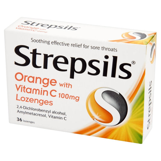 Strepsils Double Antibacterial Orange 36 Lozenges