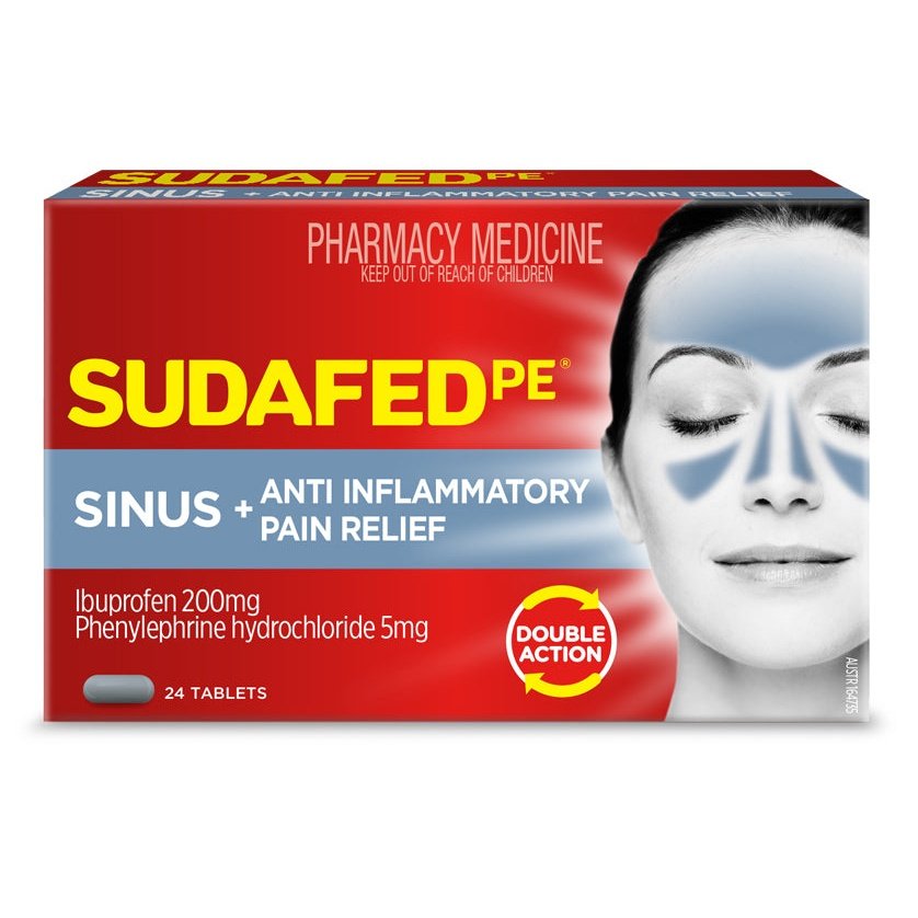 Sudafed PE Sinus + Anti-Inflammatory Pain Relief 24 Tabs