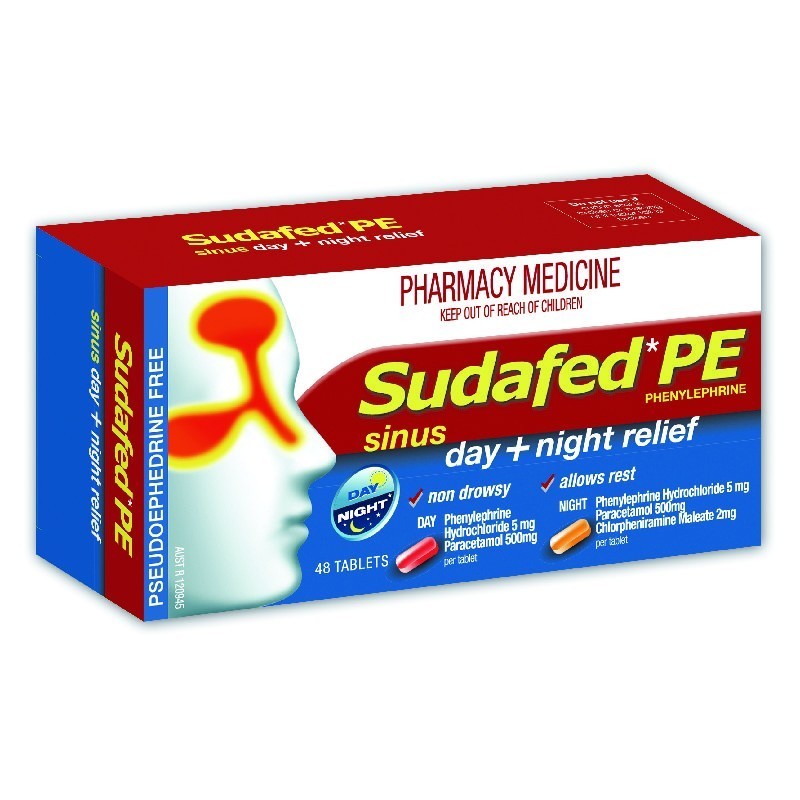 Sudafed PE Sinus Day & Night Relief 48 Tabs