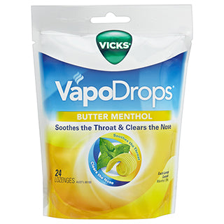 Vicks VapoDrops Butter Menthol 24 Lozenges