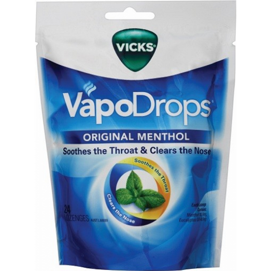 Vicks VapoDrops Original Menthol 24 Lozenges