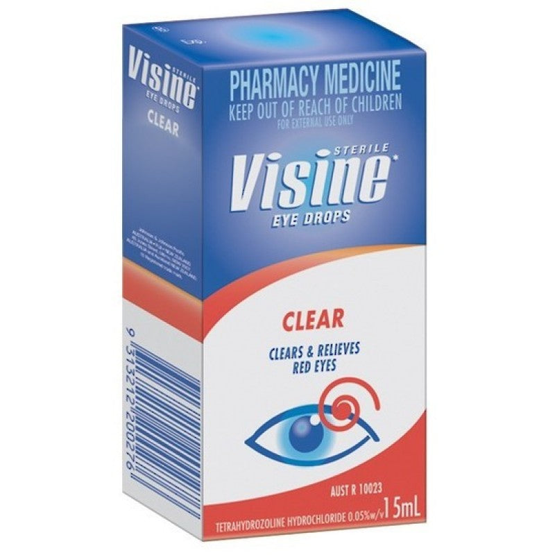 Visine Eye Drops Clears and Relieves Red Eyes 15ml